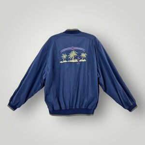 Head Sportswear Bomber Jacket Men L Blue Golf Windbreaker Worldwide Invitational